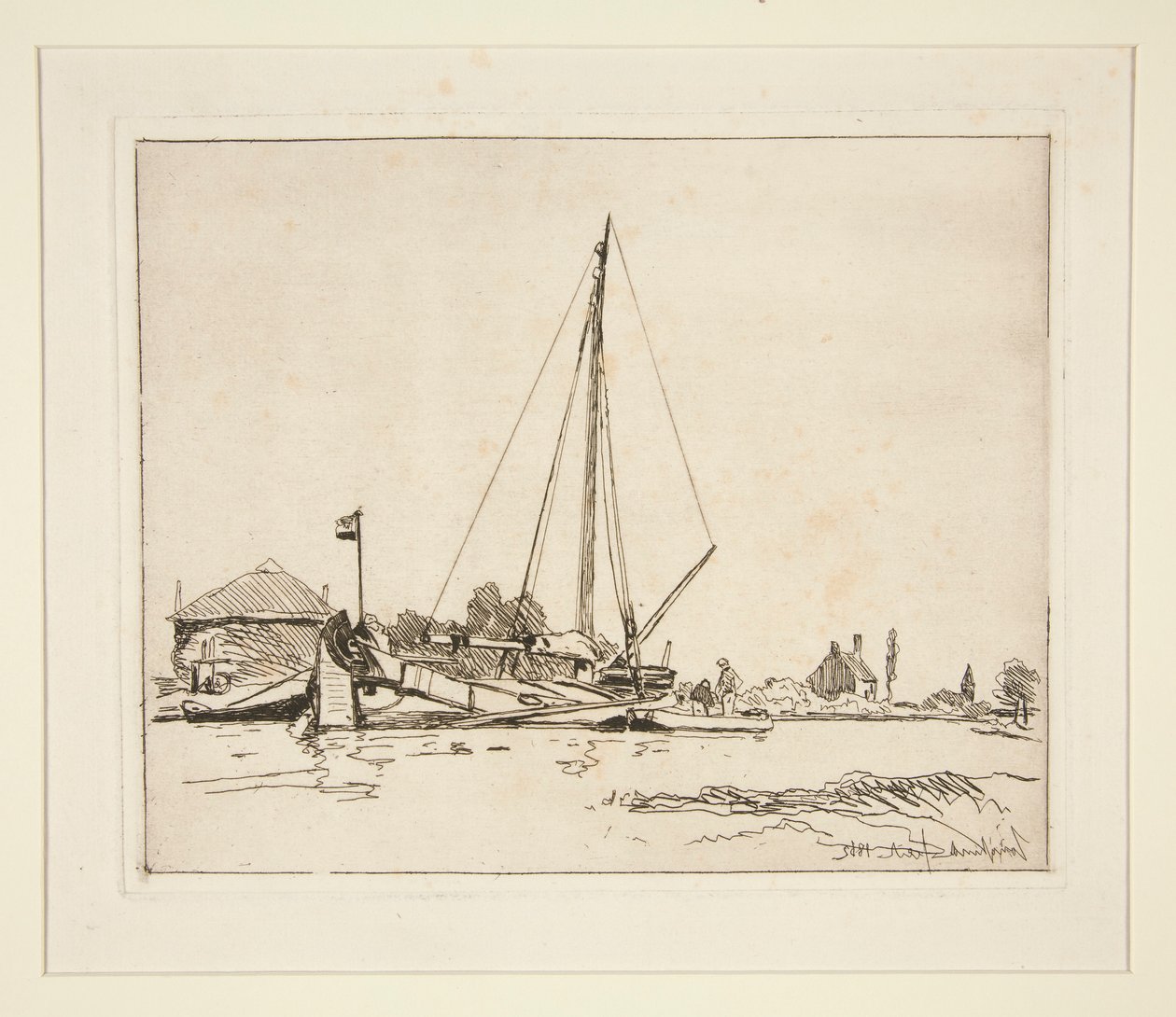 The Moored Boat by Johan-Barthold Jongkind