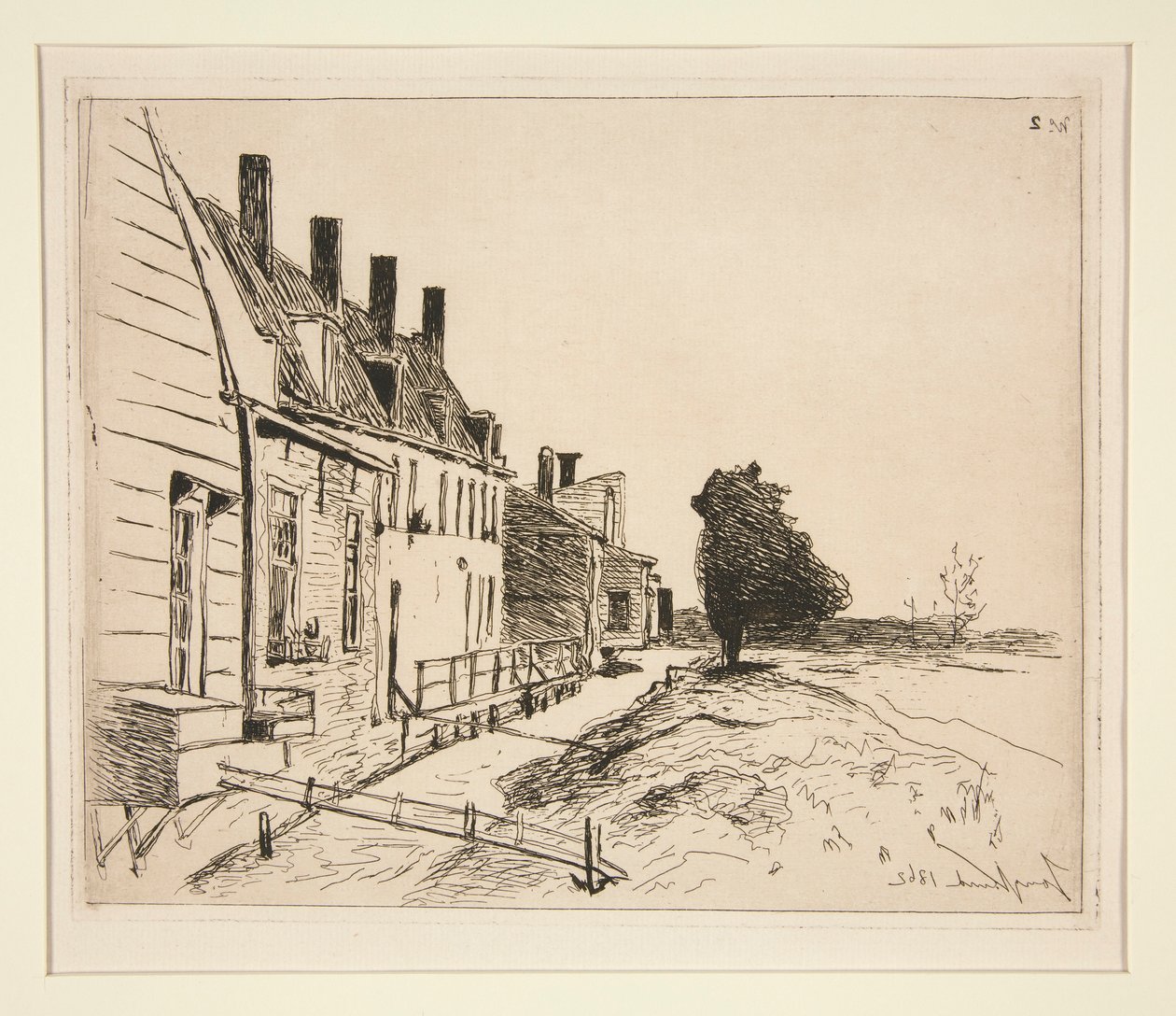 Houses Alongside the Canal by Johan Barthold Jongkind