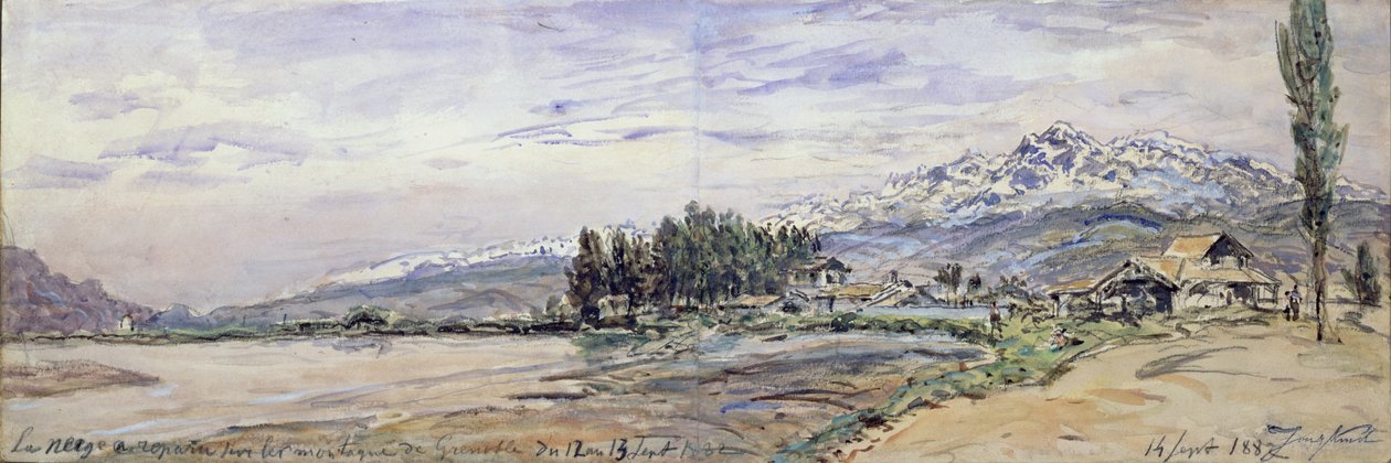 Snow on the mountains at Grenoble, 12th and 13th September, 1882 by Johan Barthold Jongkind