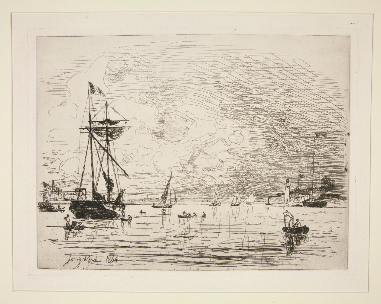 Exit from the Port of Honfleur by Johan Barthold Jongkind