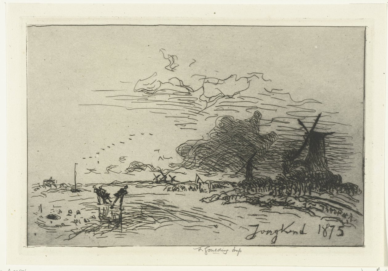 Winter Landscape Near Rotterdam by Johan Barthold Jongkind