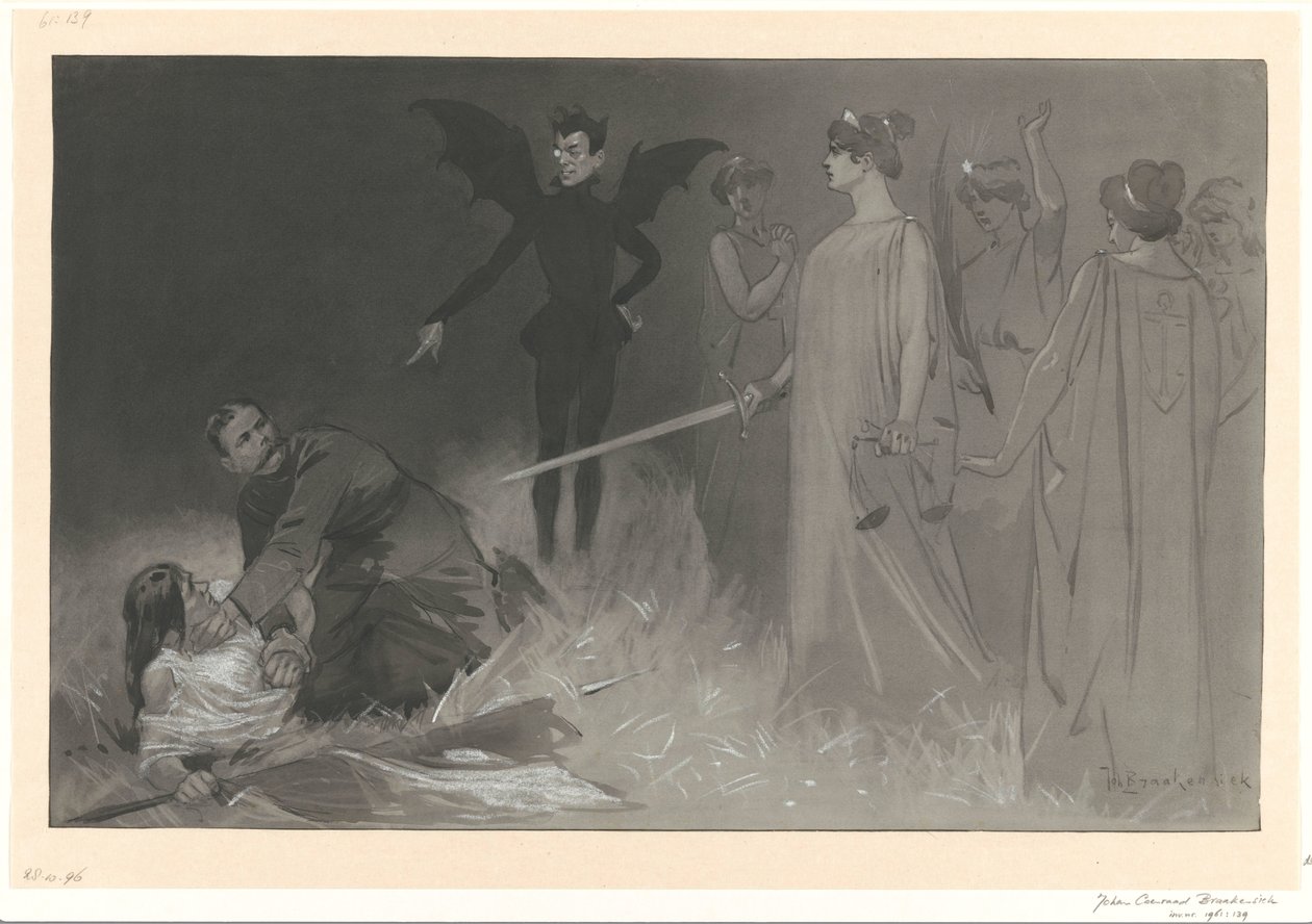 Chamberlain as the Devil, and Kitchener in a Political Allegory on the War in Transvaal by Johan Braakensiek
