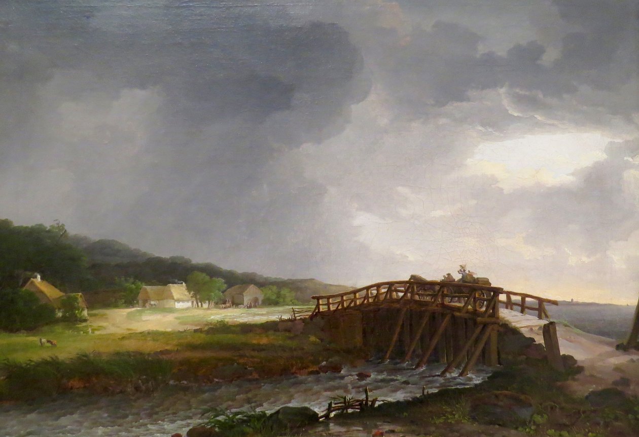 The Bridge across Tryggevælde River with a View of Køge, Zealand by Johan Christian Dahl