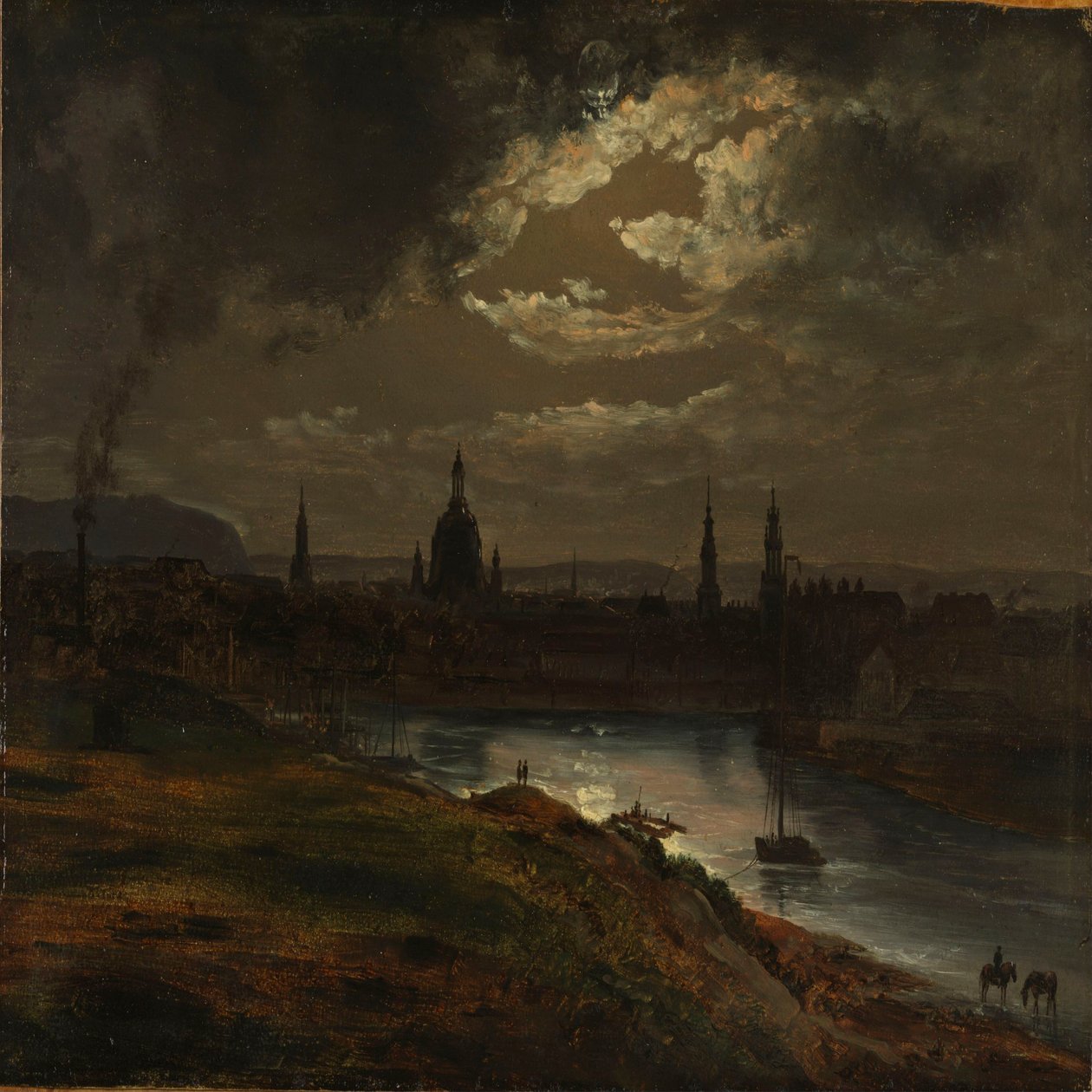 Dresden by Moonlight by Johan Christian Dahl