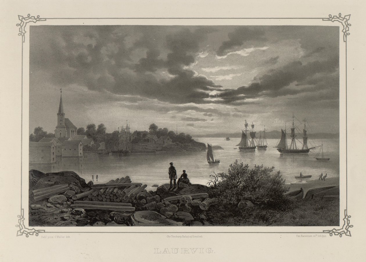 Illustration from the book Norway Represented in Drawings by Asbjørnsen, P.Chr. and published by Chr. Tønsberg (1848) by Johan Christian Dahl