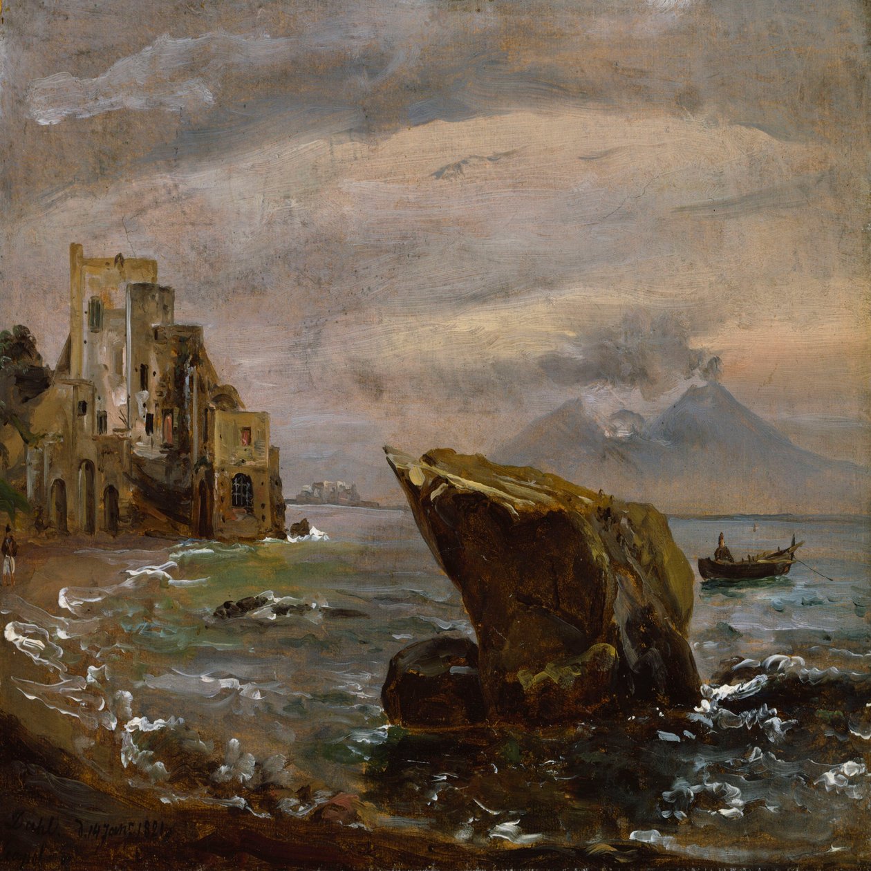 Coastal Scene near Posillipo by Johan Christian Dahl