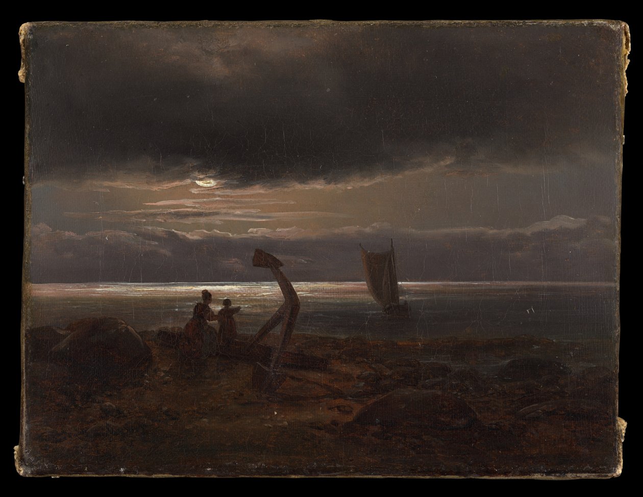 Mother and Child by the Sea by Johan Christian Dahl