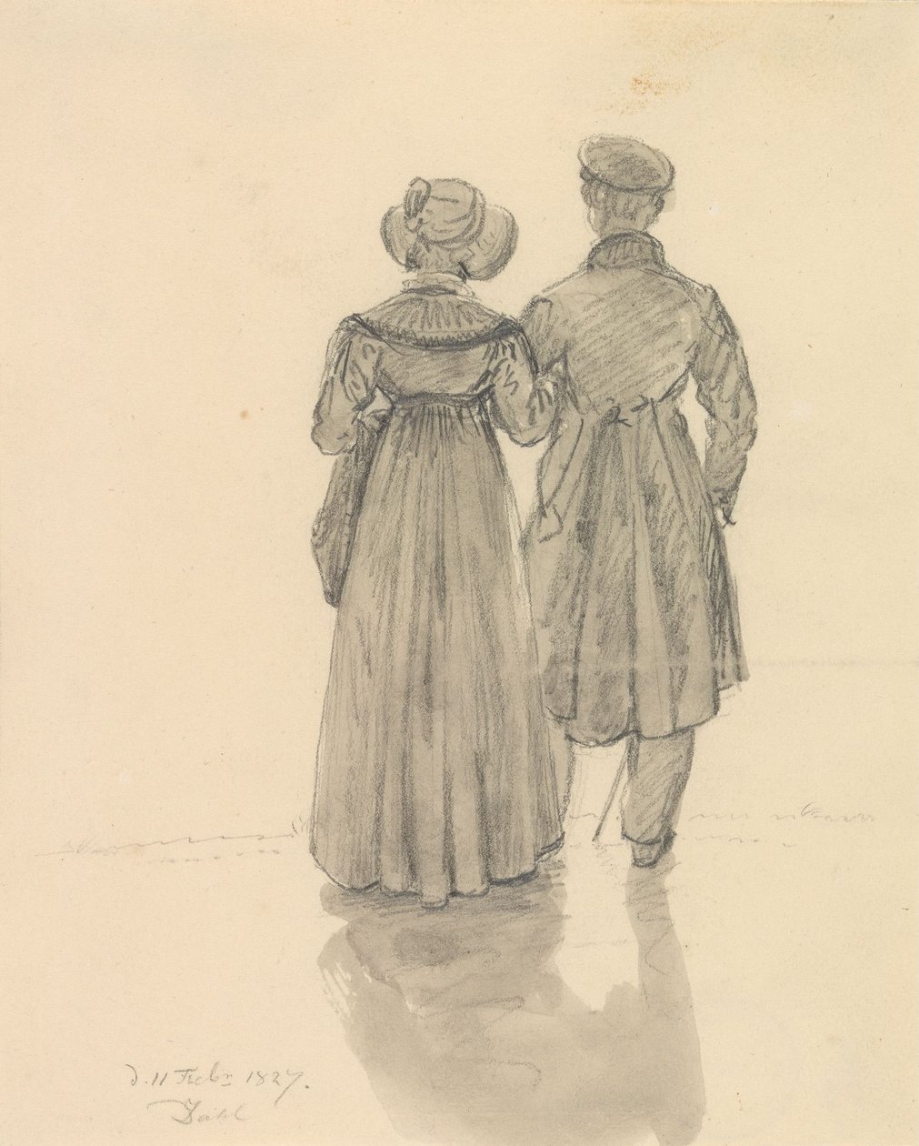 Man and Woman Seen from Behind by Johan Christian Dahl