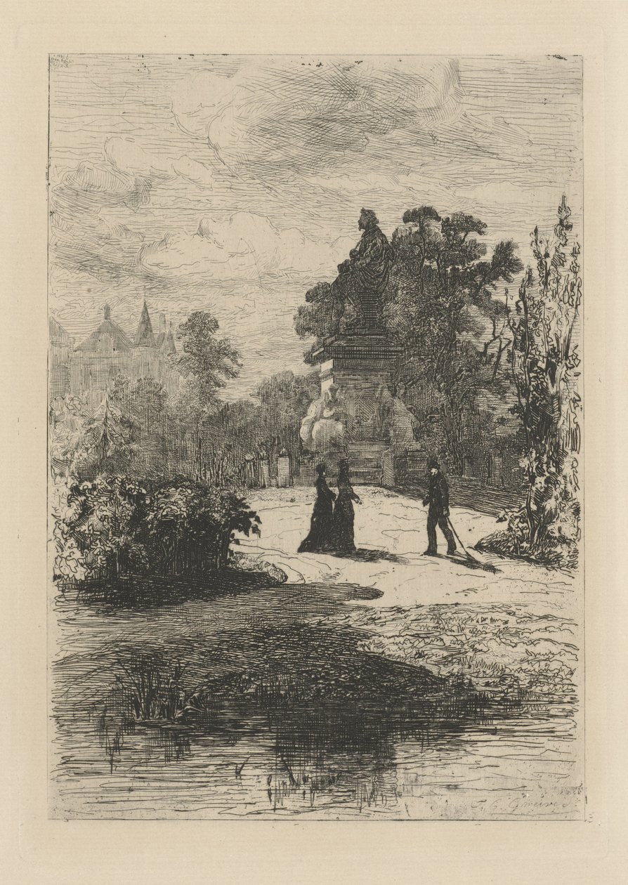View of the Statue of Vondel in Vondelpark by Johan Conrad Greive