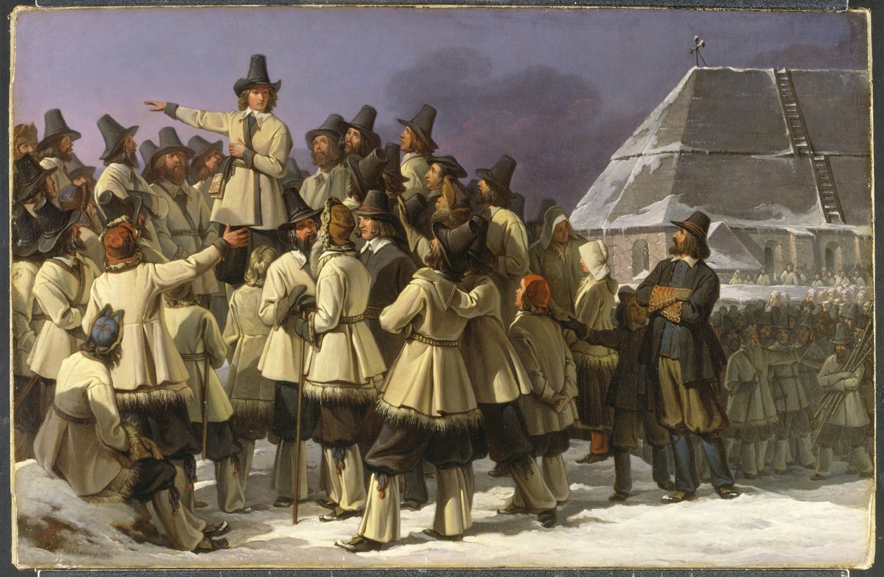 King Gustav Vasa of Sweden Addressing Men from Dalarna in Mora by Johan Gustaf Sandberg