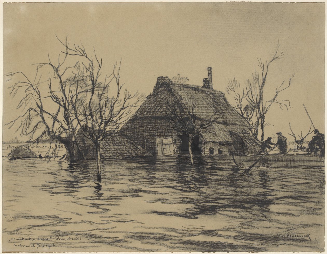 Flooded Farm at Neder-Asselt (Land of Maas and Waal) by Johan Hendrik van Mastenbroek