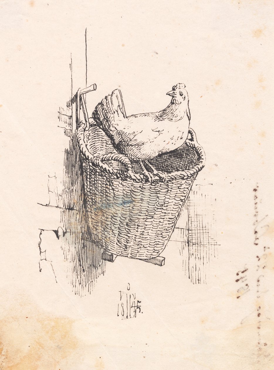 A Hen on a Basket by Johan Thomas Lundbye
