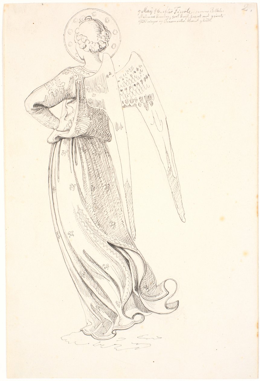 Angel Seen from the Back - after Fra Angelico by Johan Thomas Lundbye