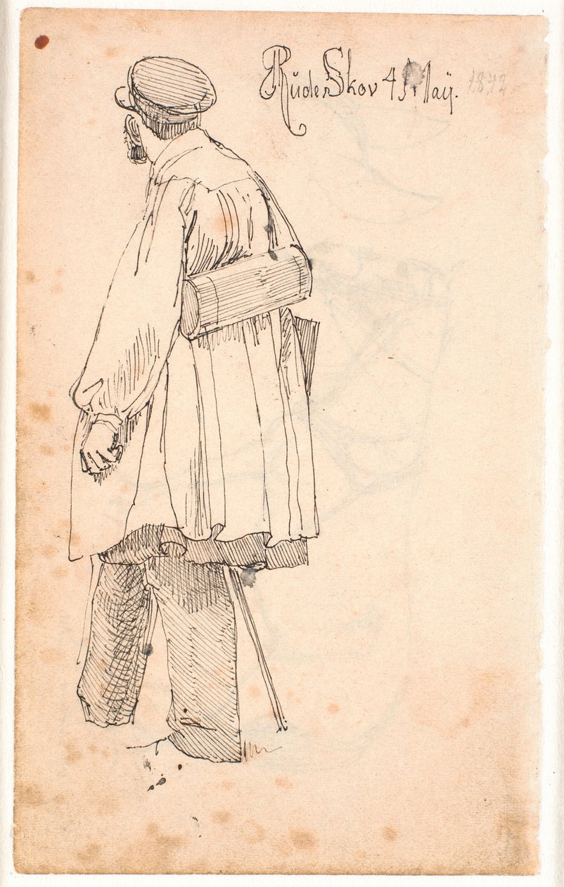 P.C. Skovgaard with Botanical Box, Standing and Seen from the Back by Johan Thomas Lundbye