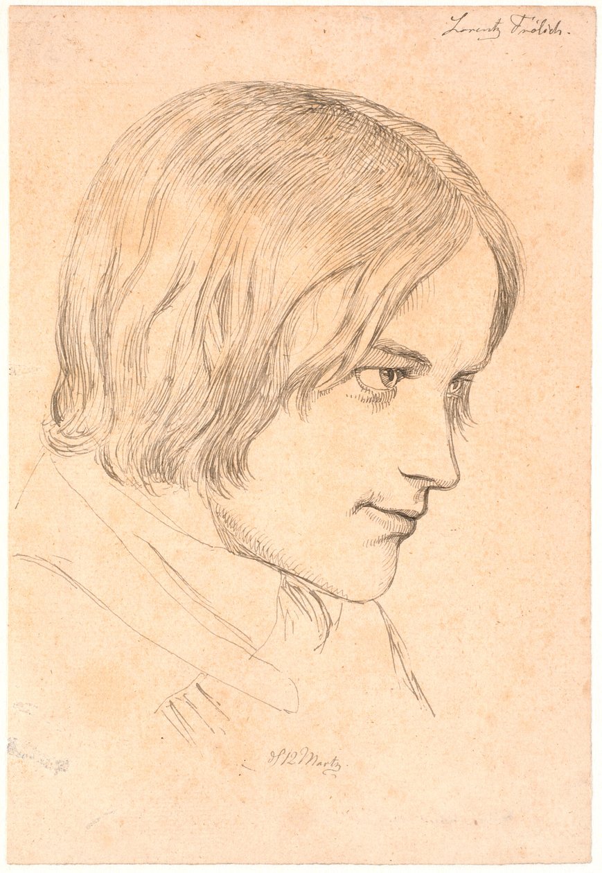Portrait of the Painter Lorenz Frølich (1820-1908) by Johan Thomas Lundbye