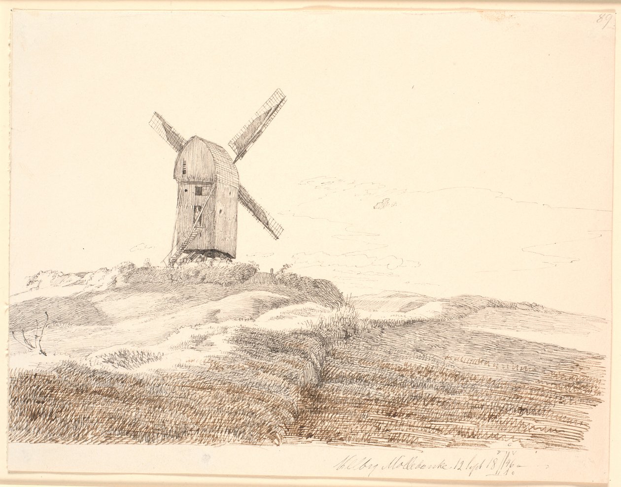 Stub Mill at Kalundborg by Johan Thomas Lundbye