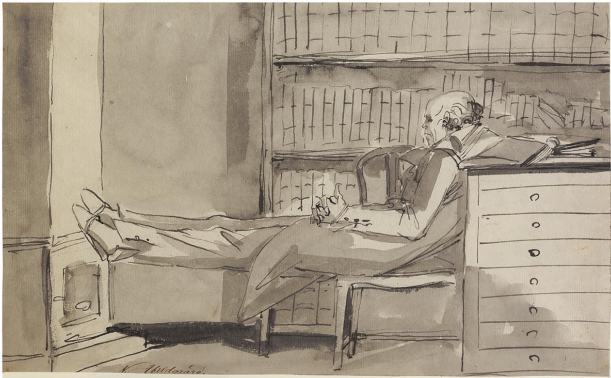 Abildgaard Warming His Feet by a Stove by Johan Tobias Sergel