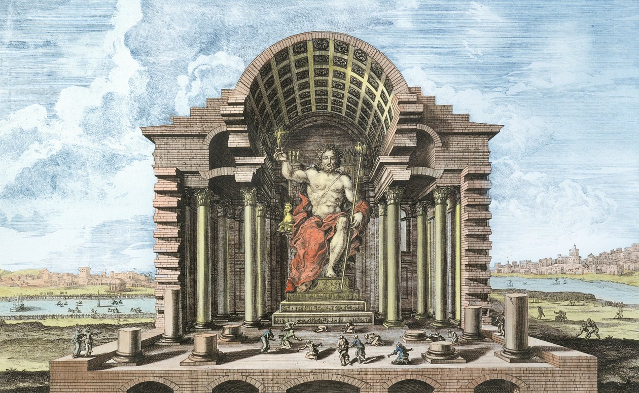 The Statue of Olympian Zeus by Phidias, plate 5 from 'Entwurf einer ...