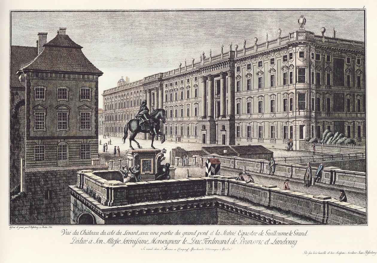 View of the Castle with the Long Bridge, Old Berlin by Johann Georg Rosenberg