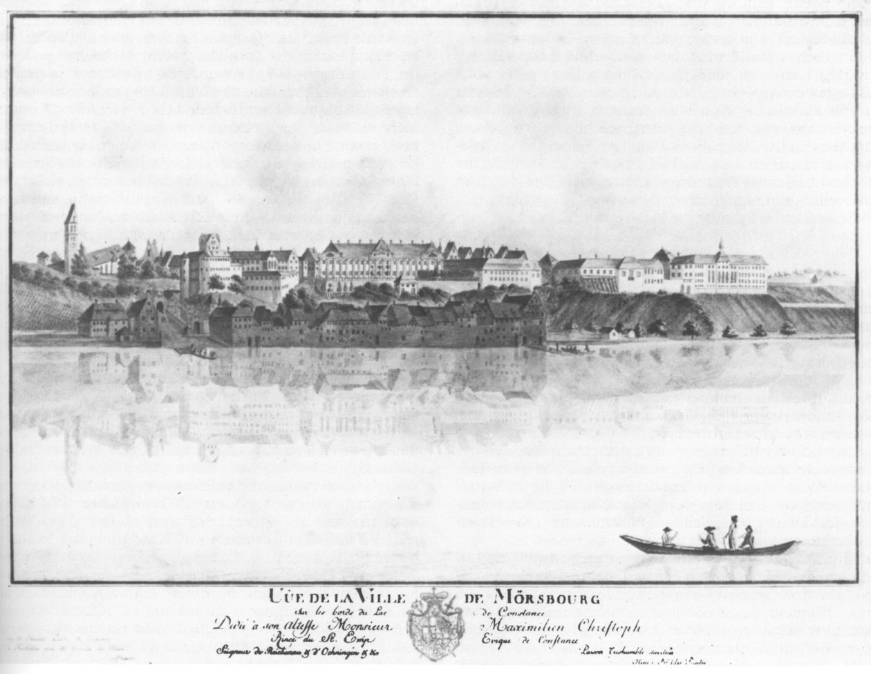 View of the Town of Meersburg from the Lake by Johann Heinrich Bleuler