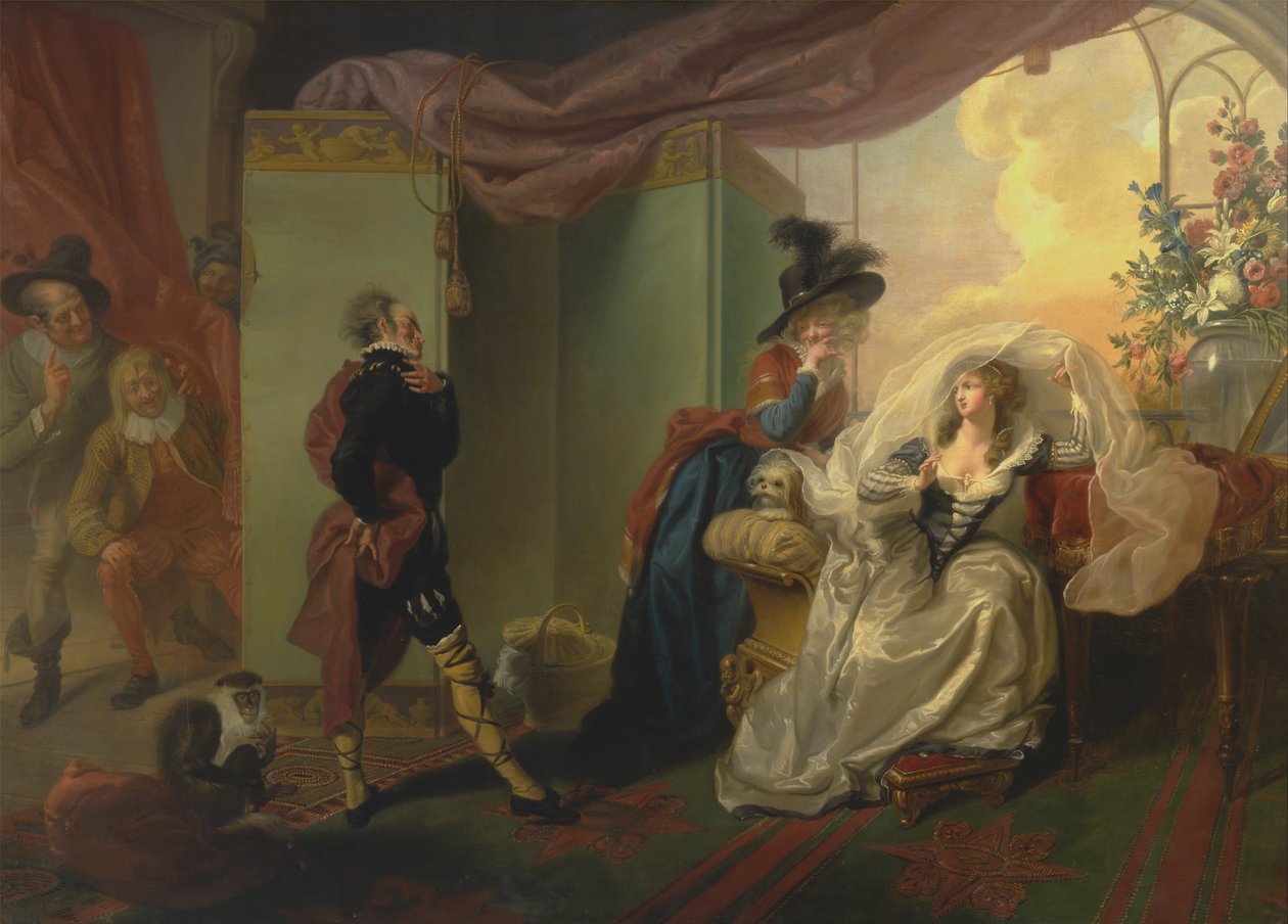 Olivia, Maria and Malvolio from Twelfth Night, Act III, Scene iv by Johann Heinrich Ramberg