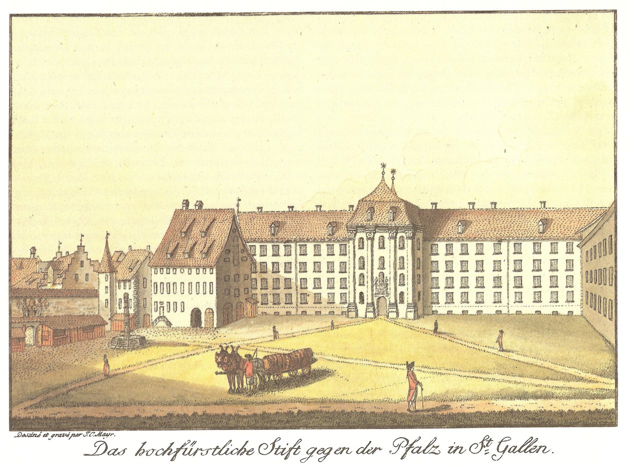 The Princely Abbey towards the Palace in St. Gallen by Johann Konrad Mayr