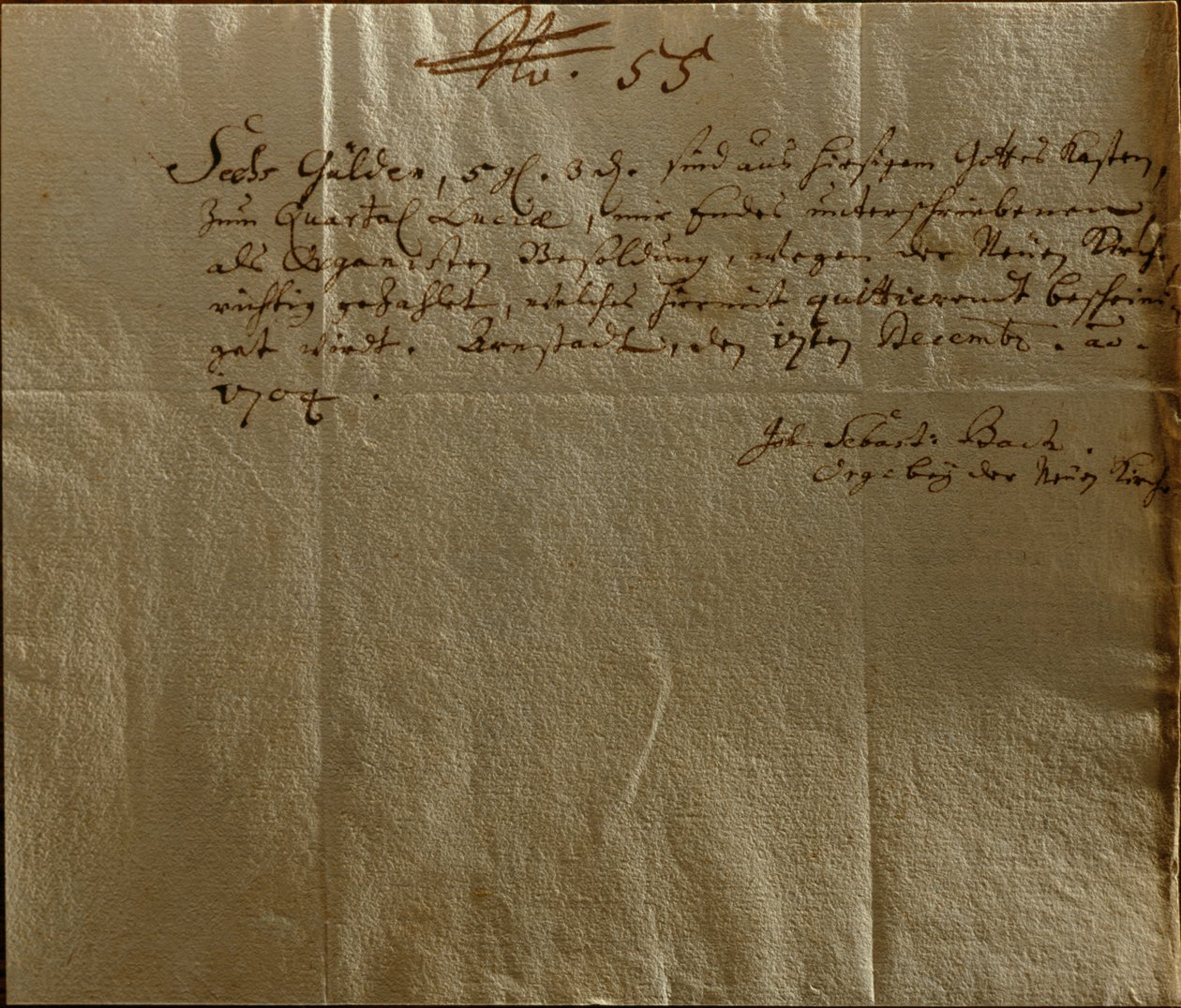Remuneration Receipt, 17th December, 1704 by Johann Sebastian Bach