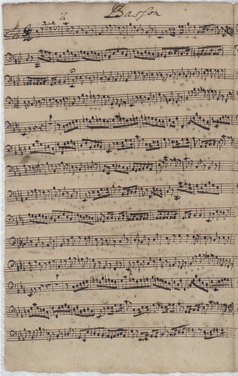 The Bassoon Part for the Cantata BWV 140 by Johann Sebastian Bach