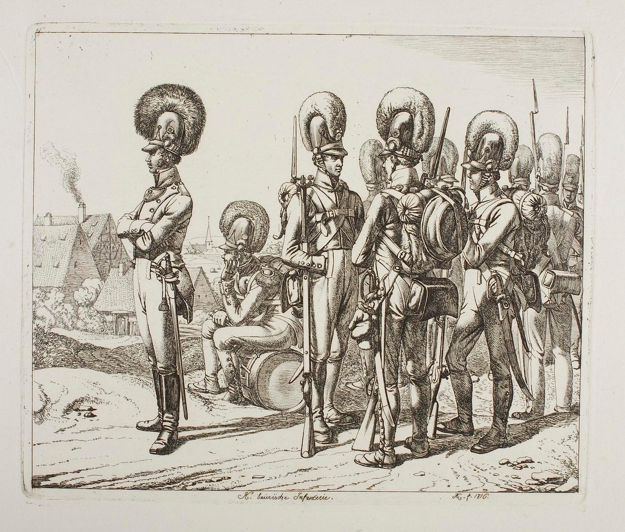 Bavarian Infantrymen by Johann Adam Klein