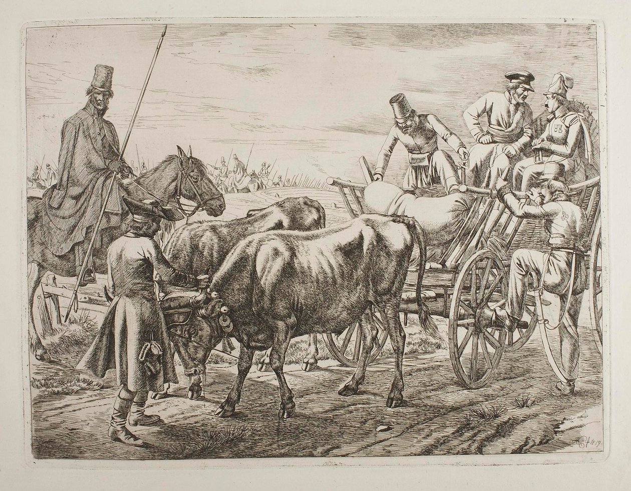 Cossacks Enter a Wagon by Johann Adam Klein