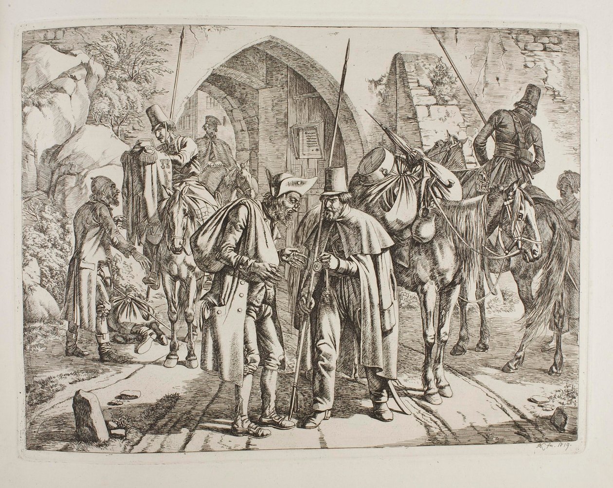 Cossacks Selling Stolen Property to Jewish Small Tradesmen by Johann Adam Klein