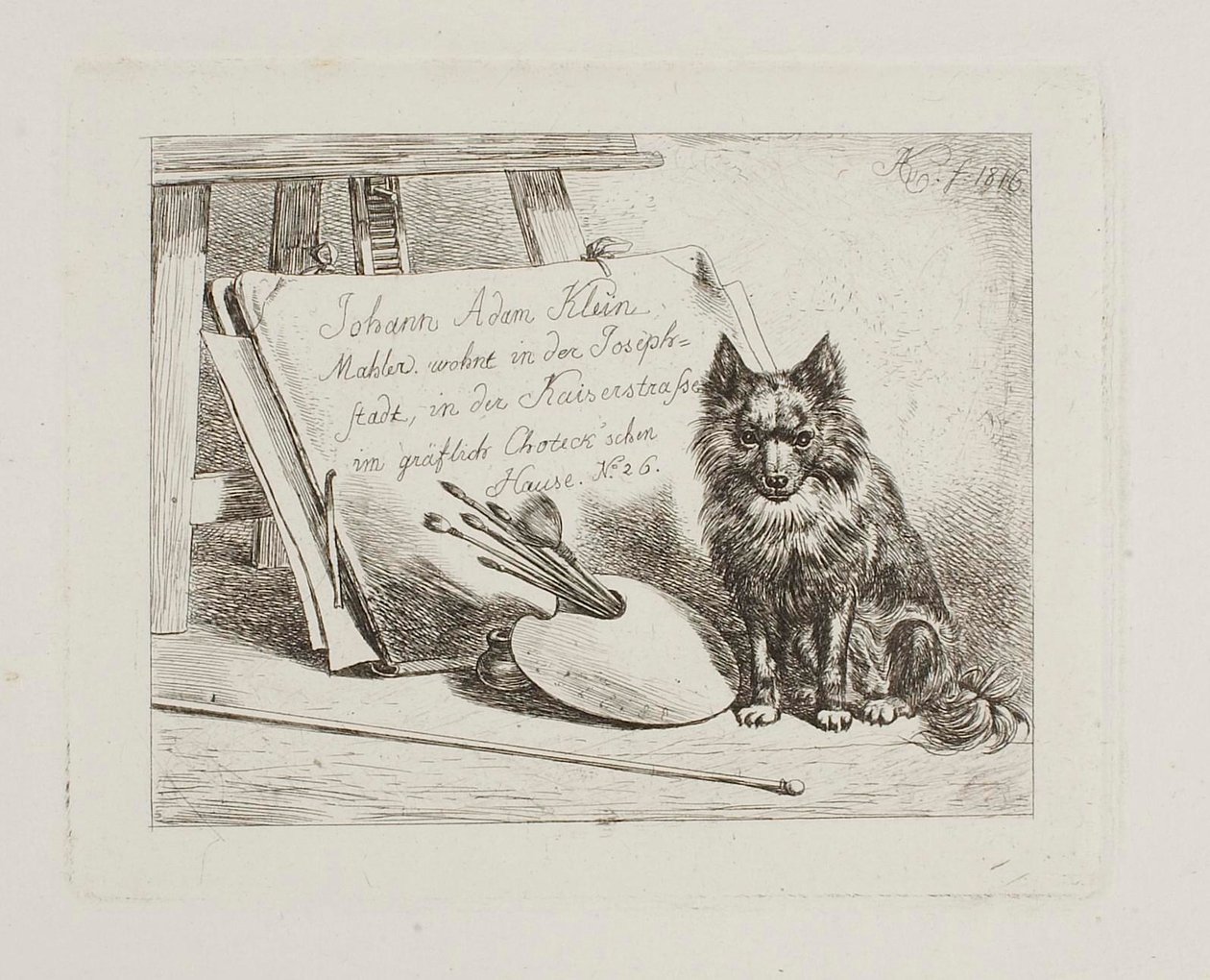 Dog Sitting by the Painter
