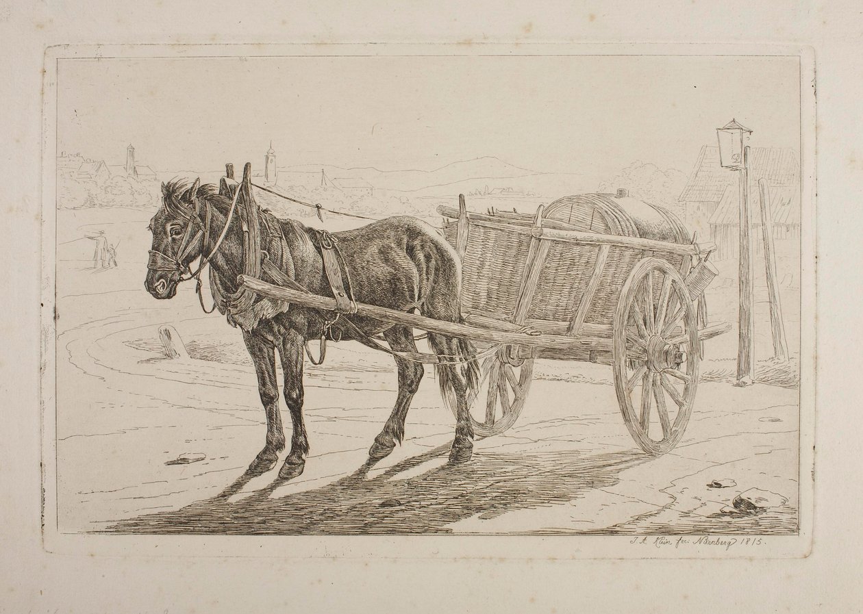 Horse Harnessed to a Beer Cart by Johann Adam Klein