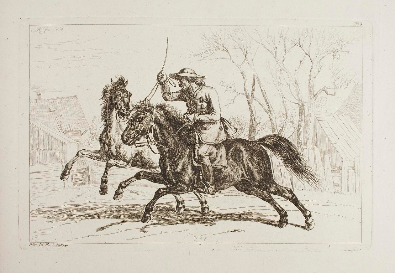 Hungarian on Horseback by Johann Adam Klein