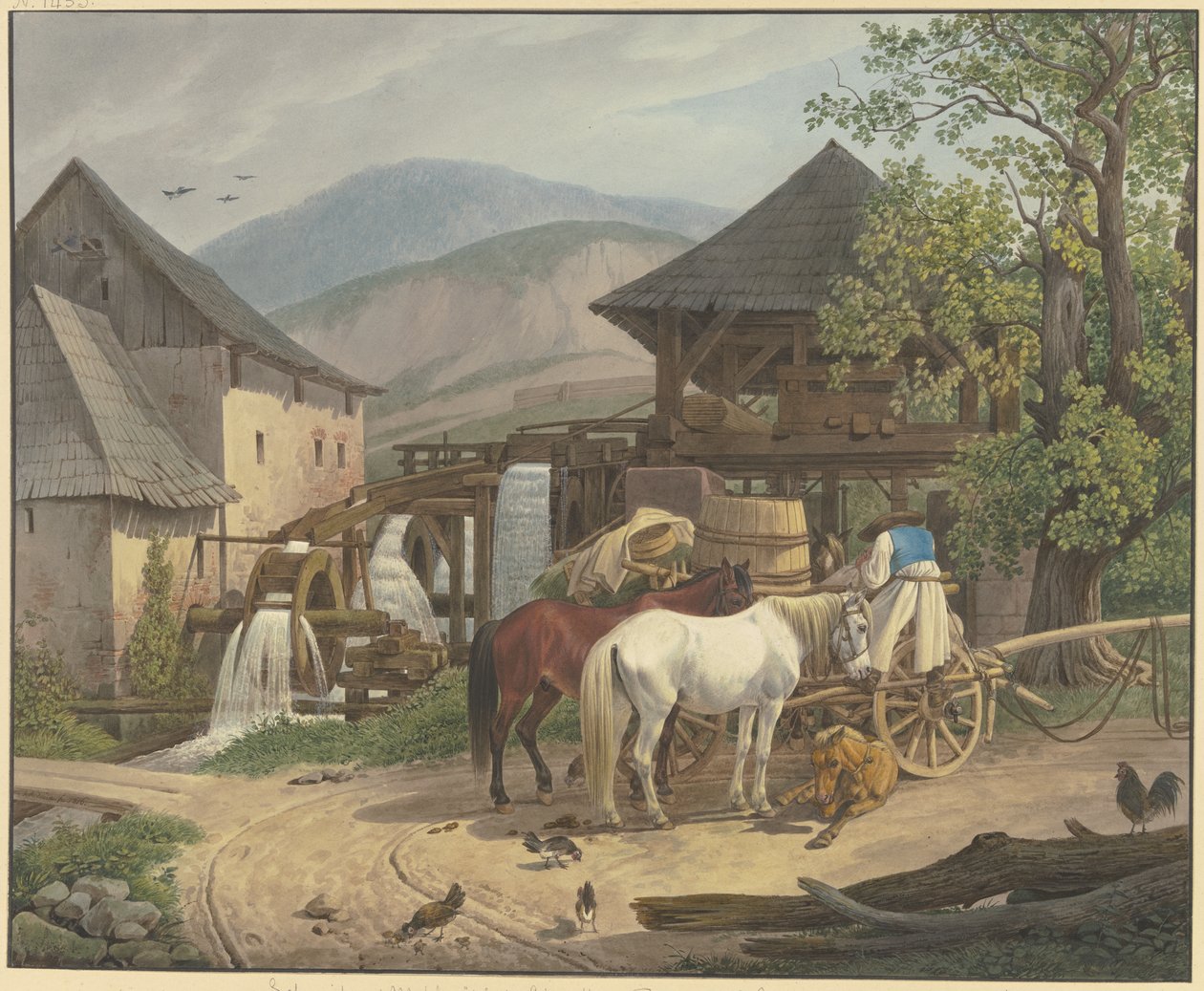 Cutting and Grinding Mill in Stickelberger Valley near Wiener Neustadt at the Hungarian Border by Johann Adam Klein