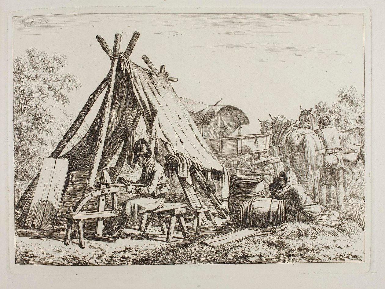 Soldiers in a Military Camp by Johann Adam Klein