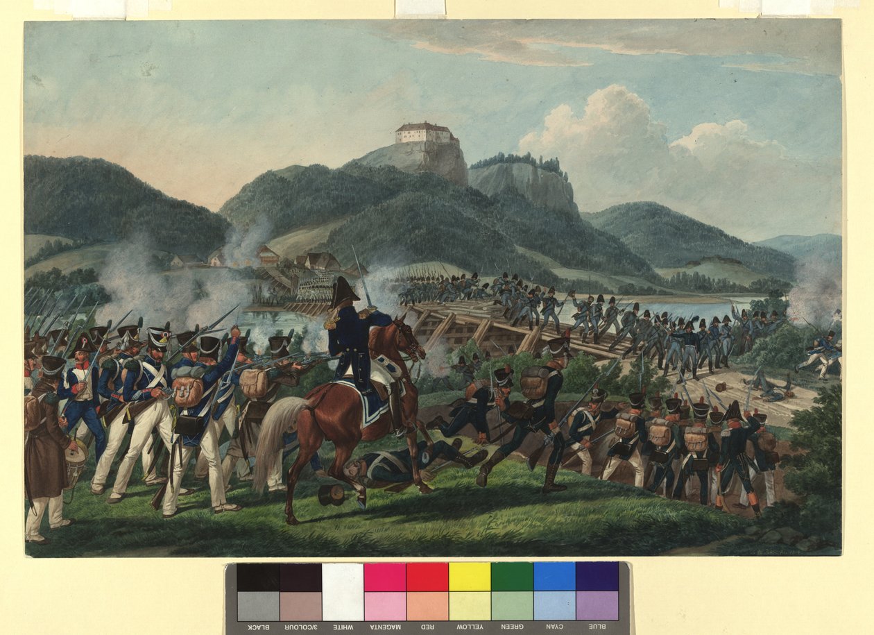 Crossing of Austrian Troops under Baron Hiller at Hollenburg on the Drava on September 19, 1813 by Johann Adam Klein
