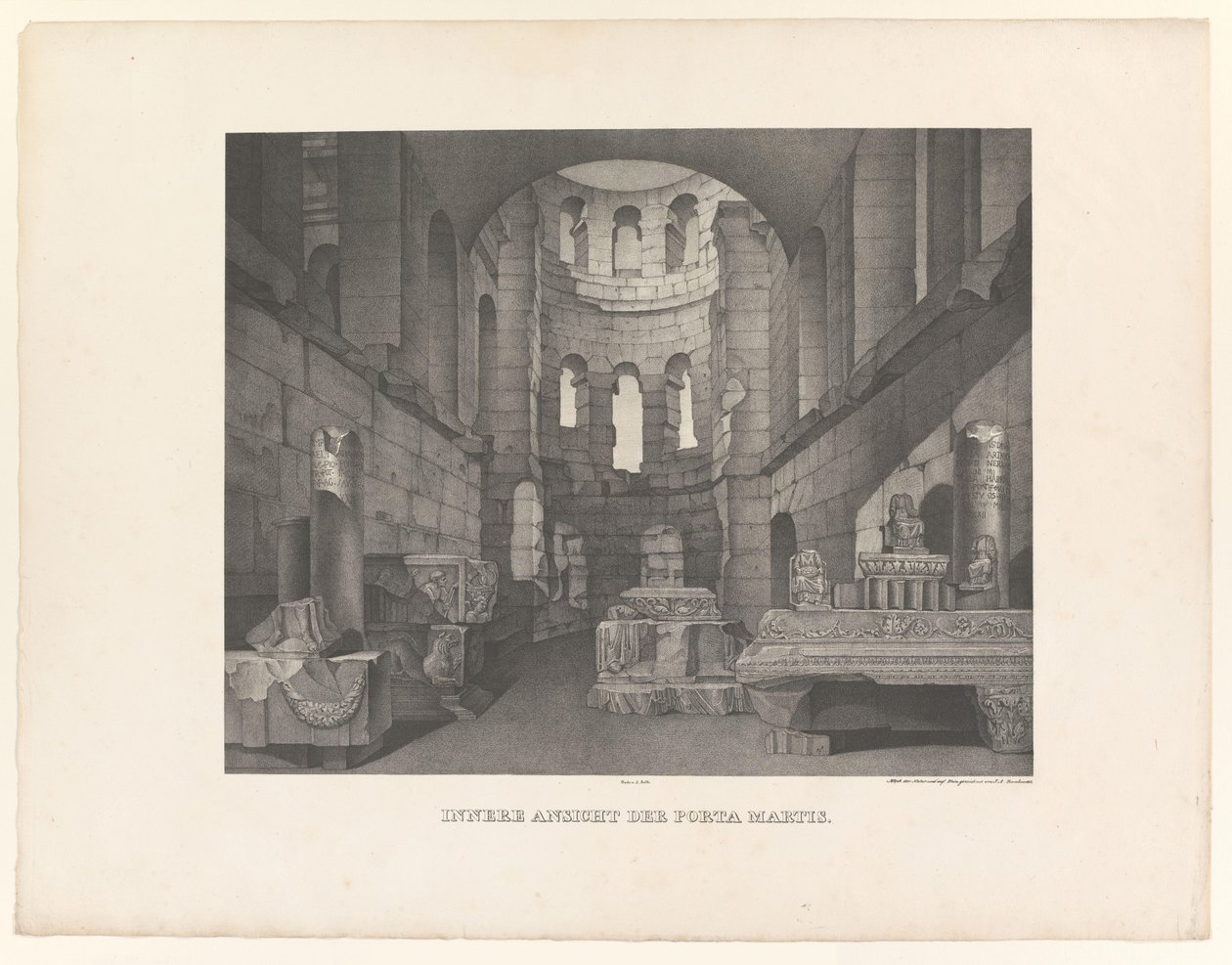 Porta Martis, Seen from Inside (detail) by Johann Anton Ramboux