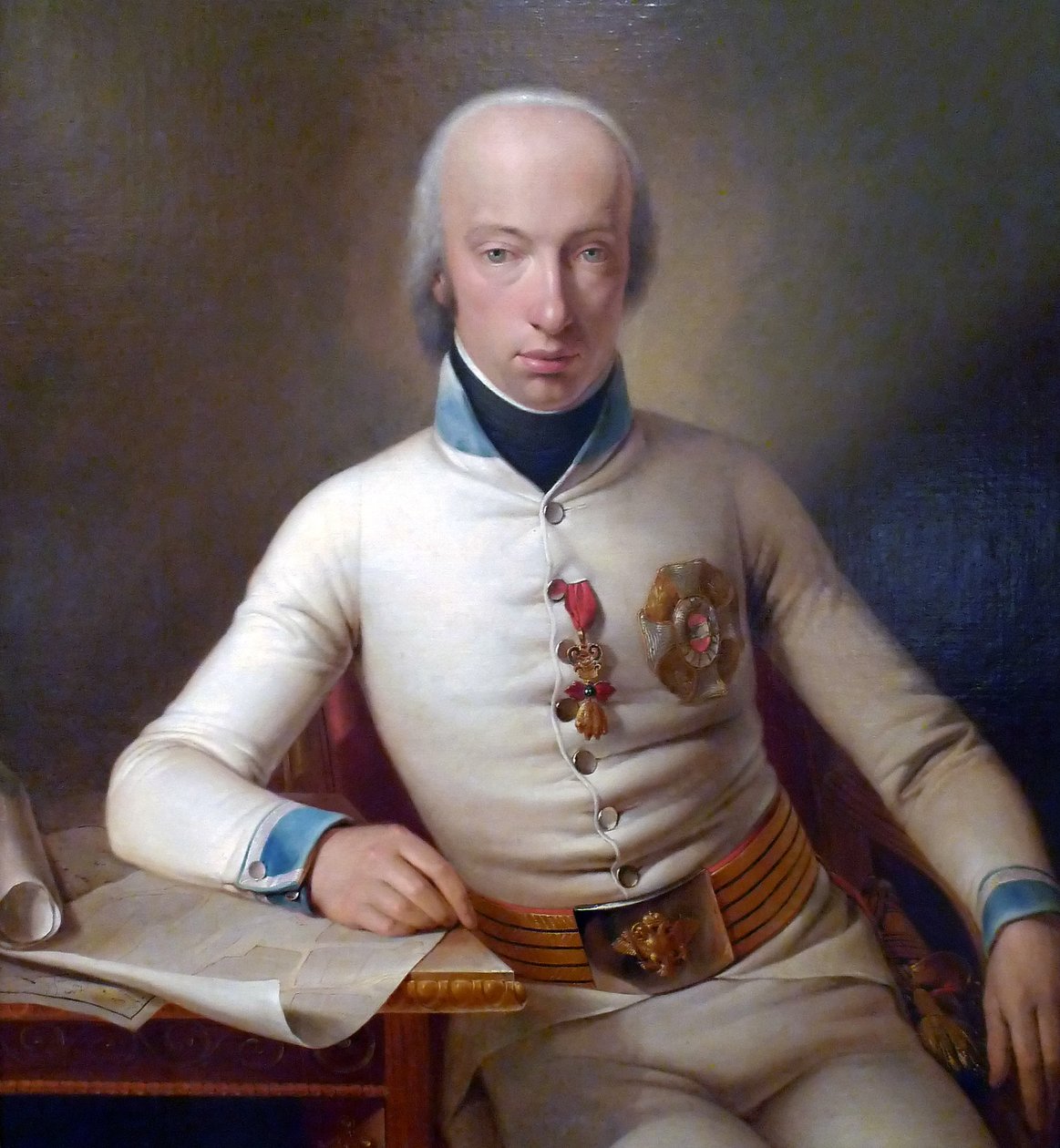 Portrait of Archduke Charles, Duke of Teschen in the uniform of colonel of the infantry regiment no. 3. (1771-1847) by Johann Baptist Seele