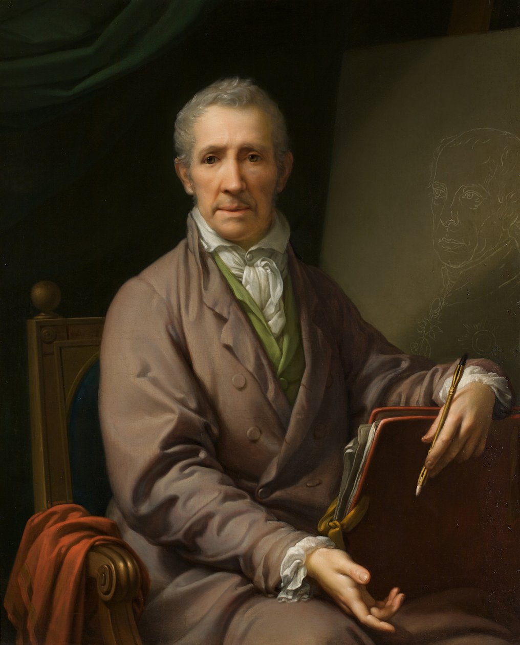 Self-Portrait at the Easel by Johann Baptist von Lampi the Elder