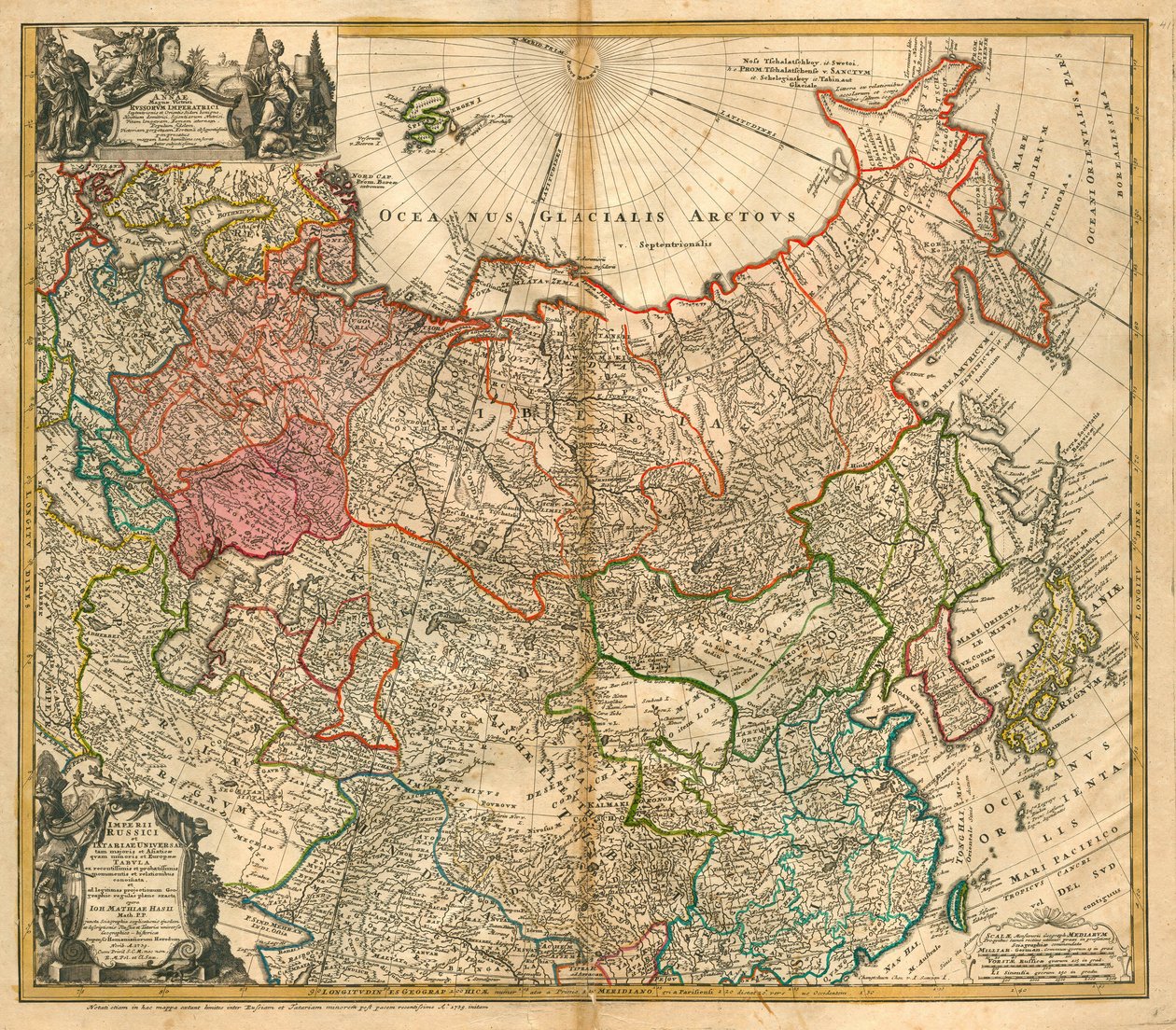 Map of Russia by Johann Baptista Homann