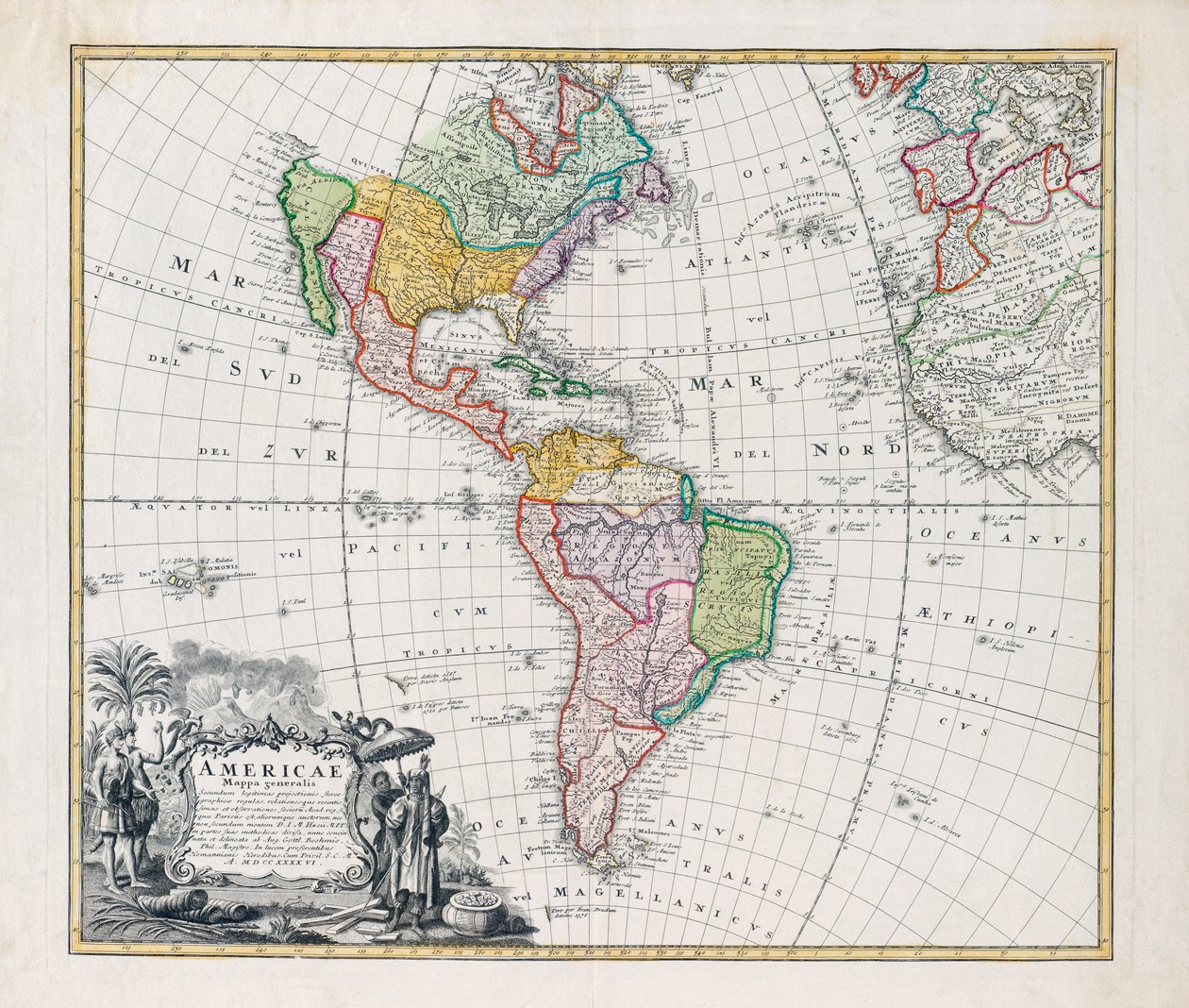 Map of the Americas by Johann Baptista Homann