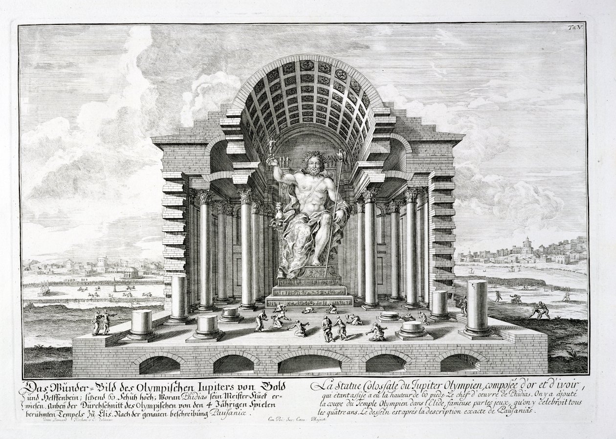 The Statue of Olympian Zeus by Phidias, Plate 5 from 