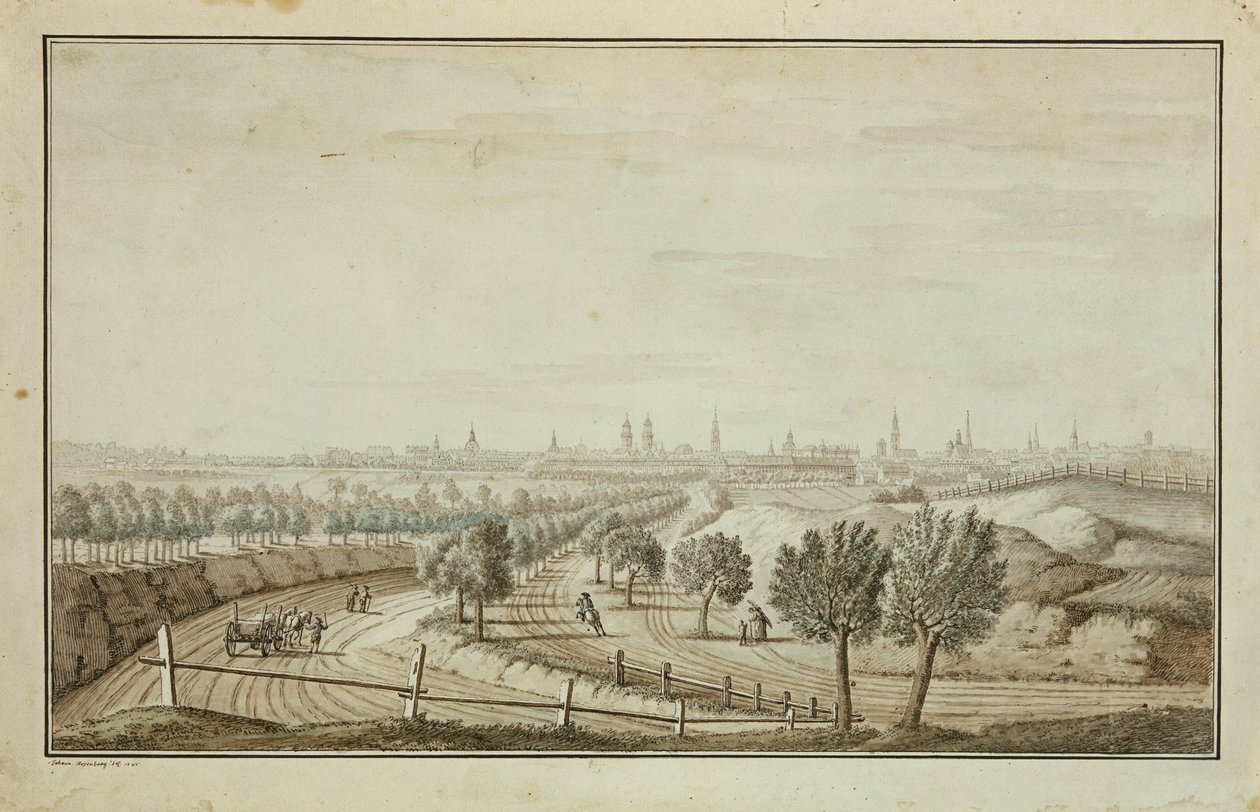 View of the Hallesch Gate by Johann Carl Wilhelm Rosenberg