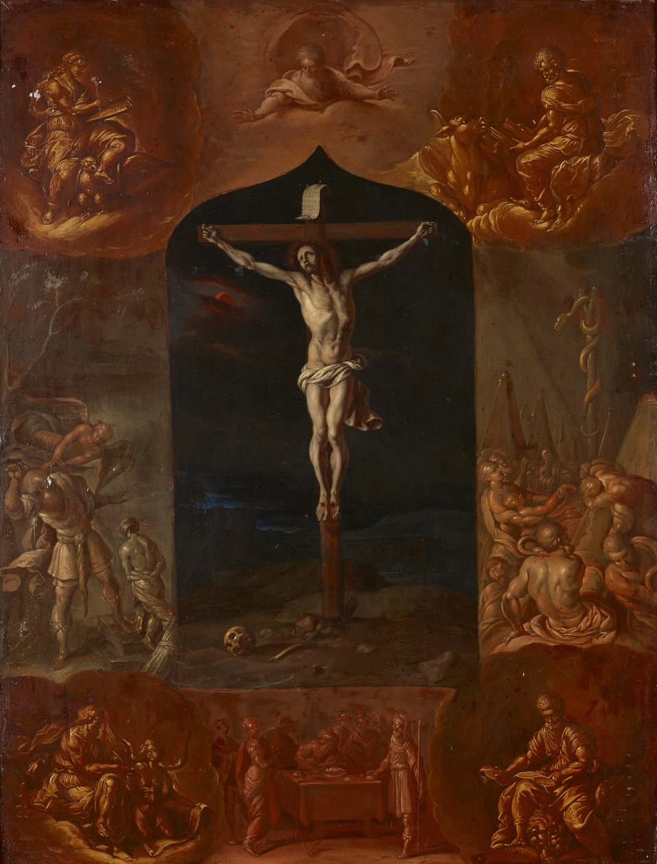 The Crucified Jesus and Seven Biblical Scenes by Johann Carl von Reslfeld