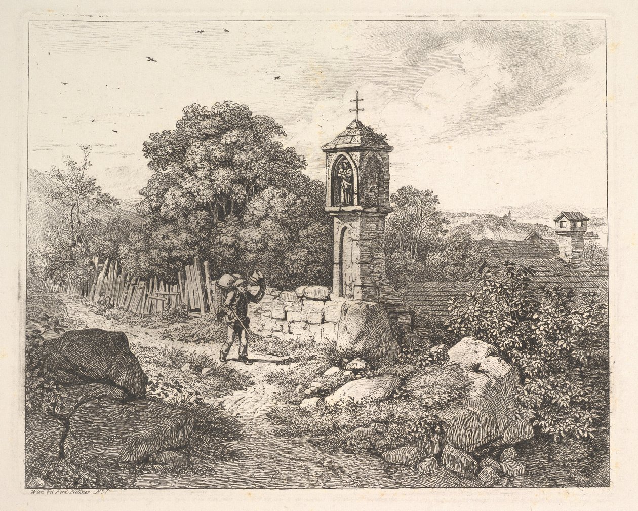 A Peasant Greeting the Statue of Mary by Johann Christian Erhard