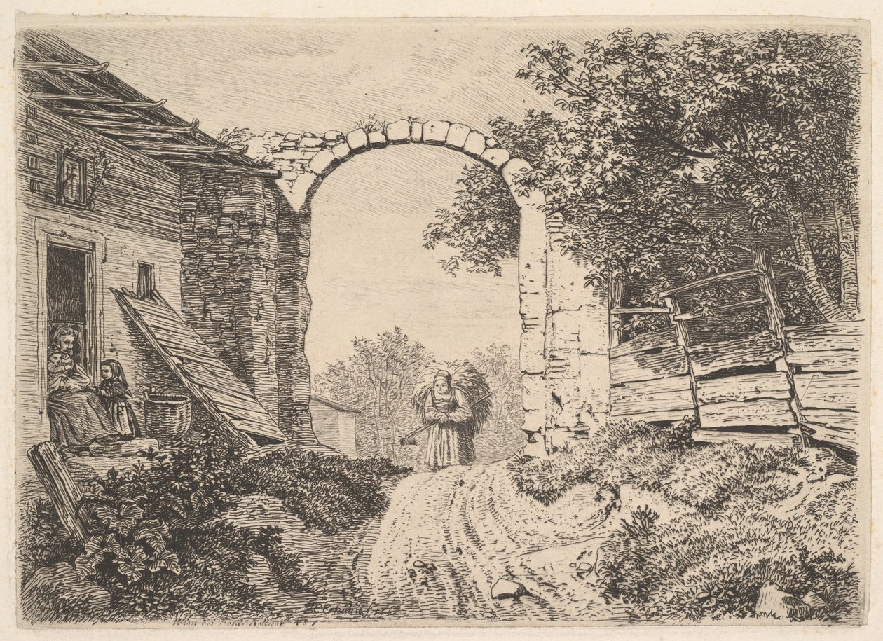 Girl with a Load of Hay, Outside of Thorbogen by Johann Christian Erhard