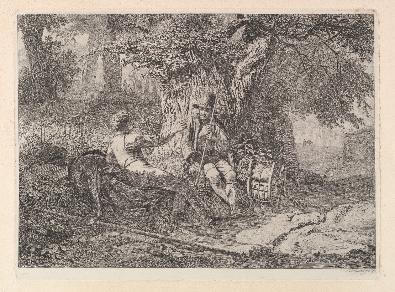 The Artist, Resting with his Guide by Johann Christian Erhard