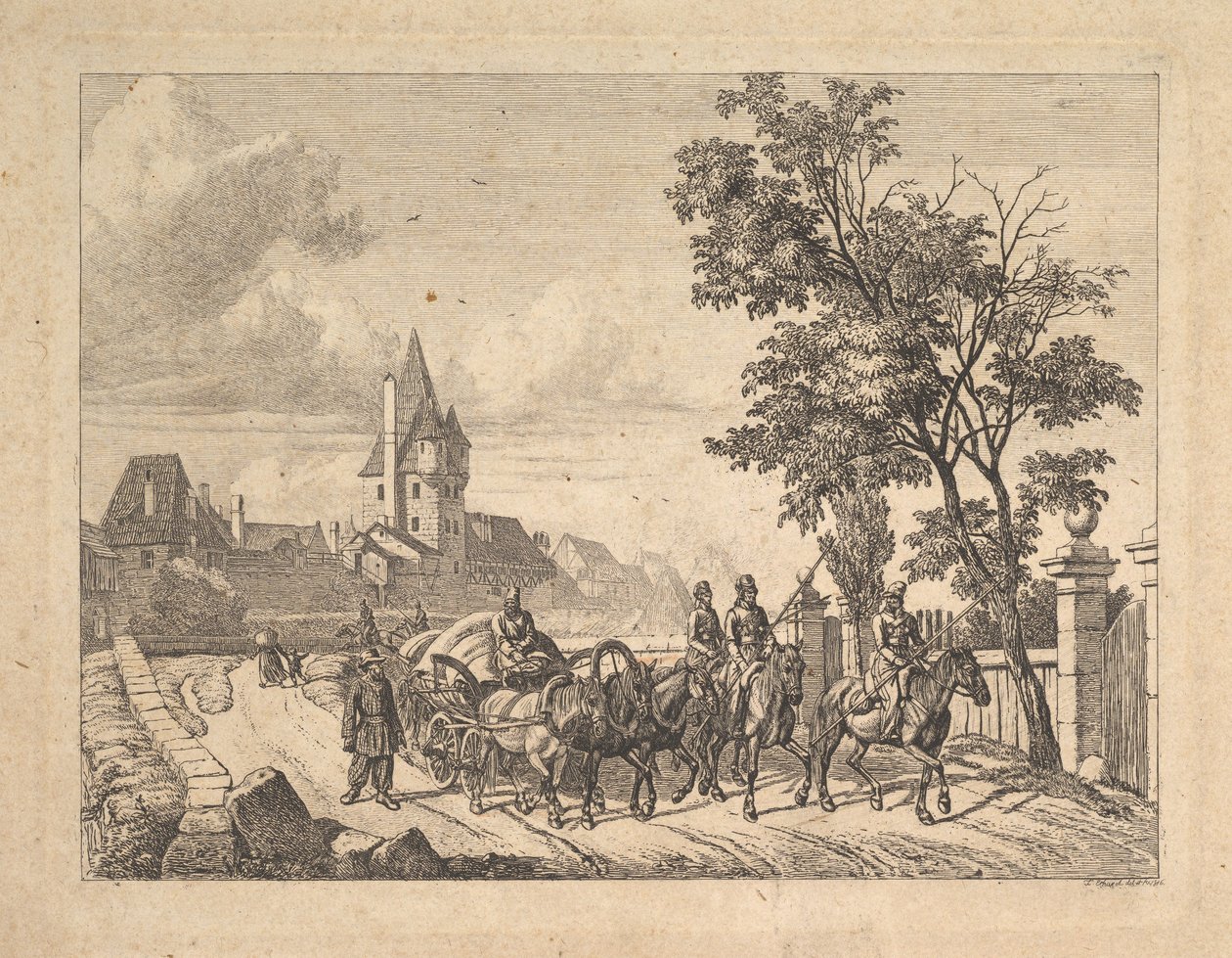 The Cossacks Escorting the Baggage Wagon by Johann Christian Erhard