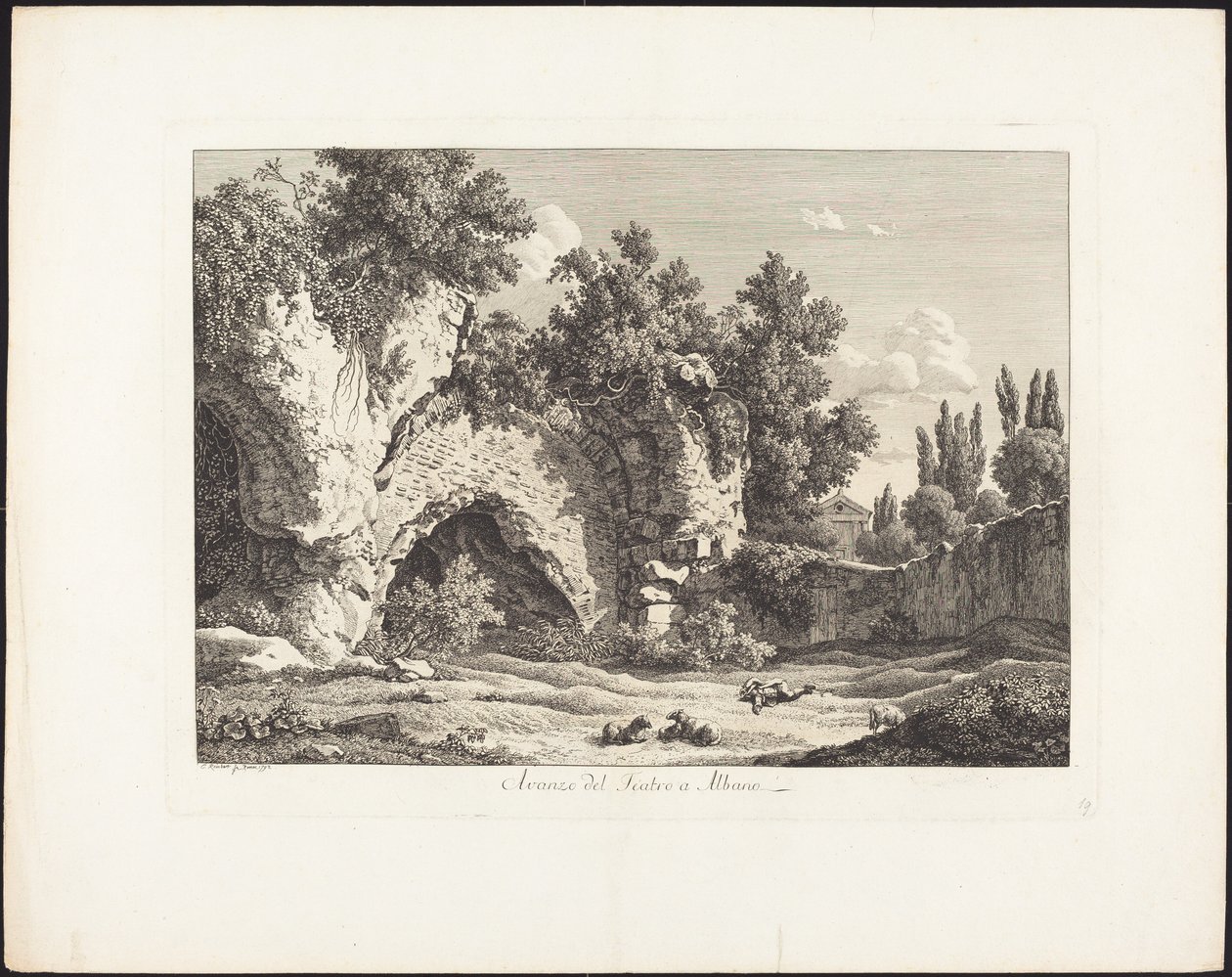 Remains of the Theatre at Albano by Johann Christian Reinhart